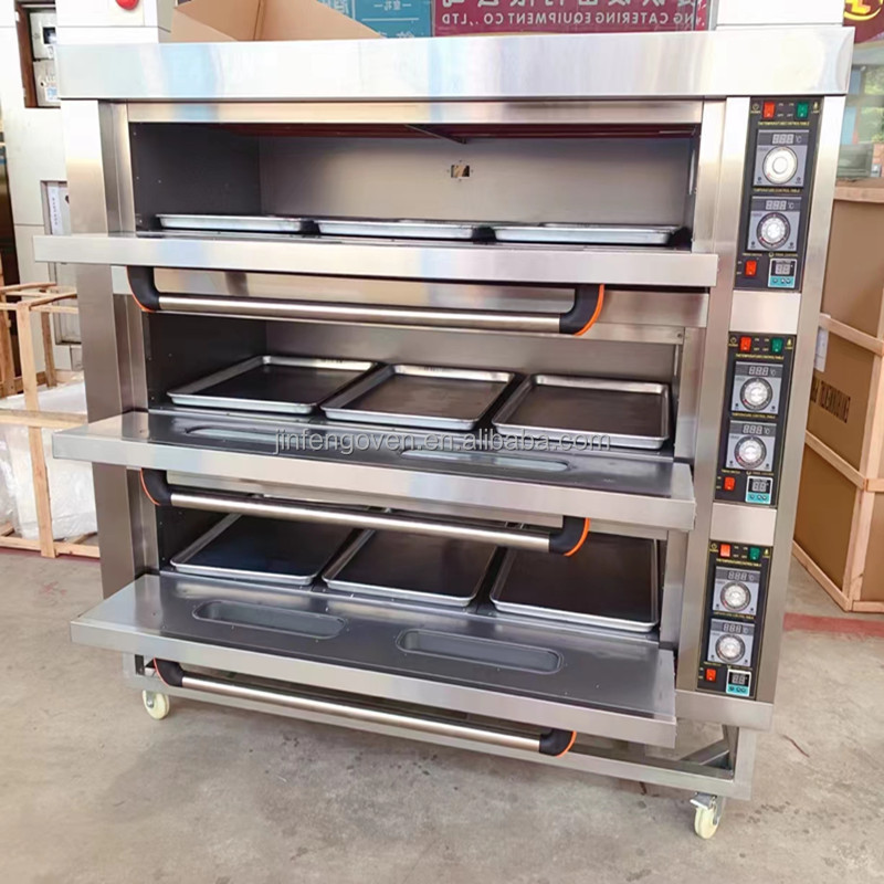 Commercial Kitchen Oven - Industrial 3 Deck 9 Tray Commercial