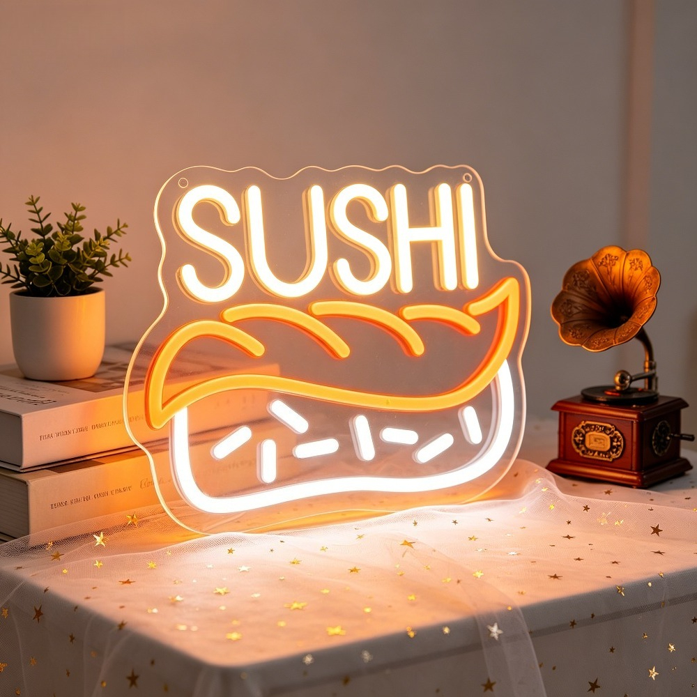 Commercial Kitchen Lighting Design - Sushi Neon Sign LED Wall Art