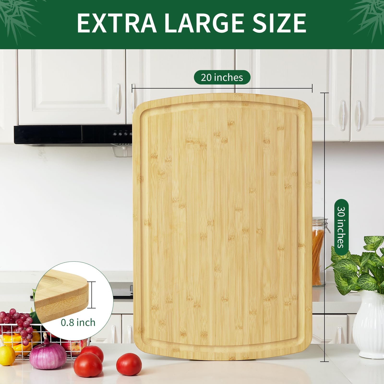 30x20 Inch Large Bamboo Cuttin - Commercial Kitchen Deep Cleaning ulasan dan harga