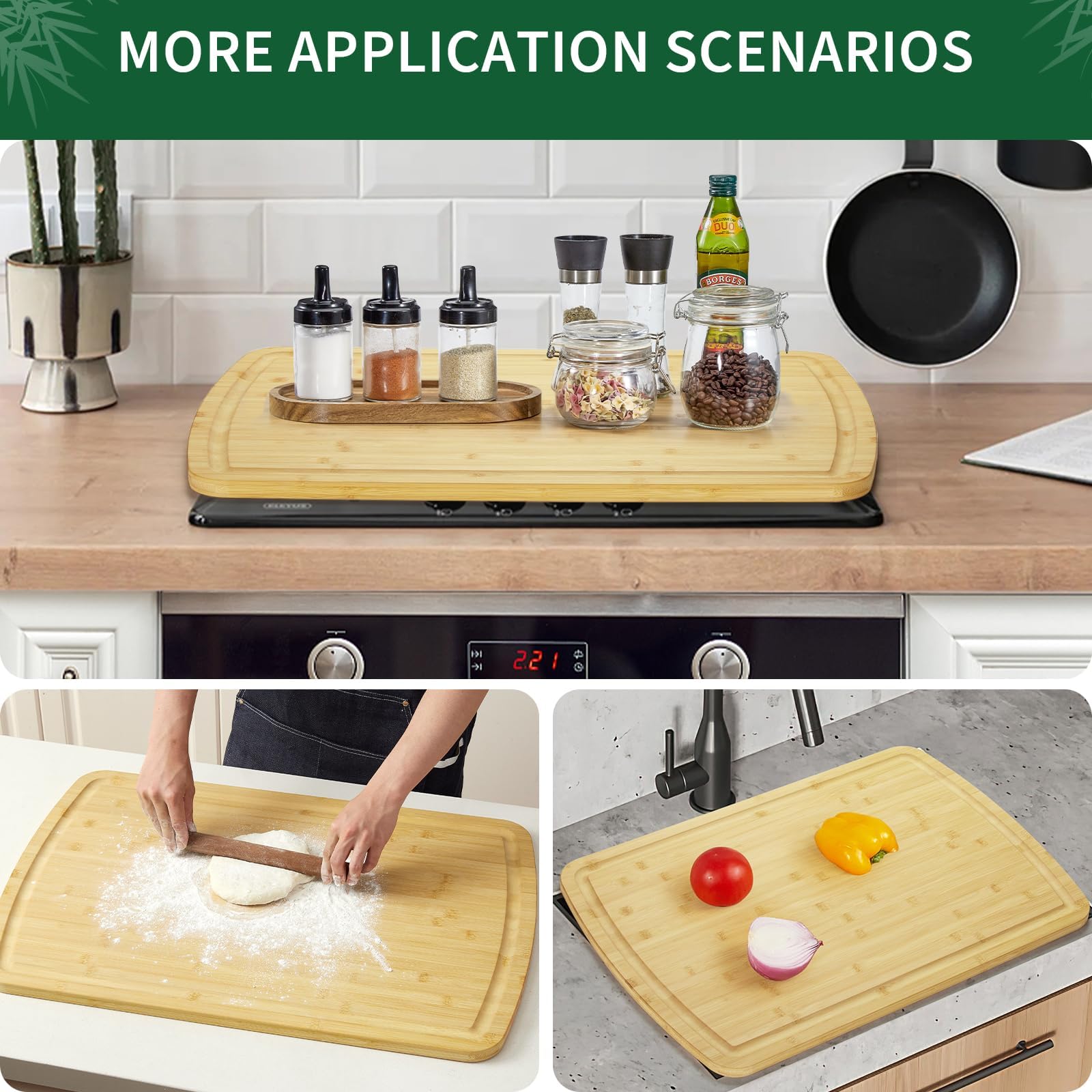 30x20 Inch Large Bamboo Cuttin - Commercial Kitchen Deep Cleaning ulasan dan harga