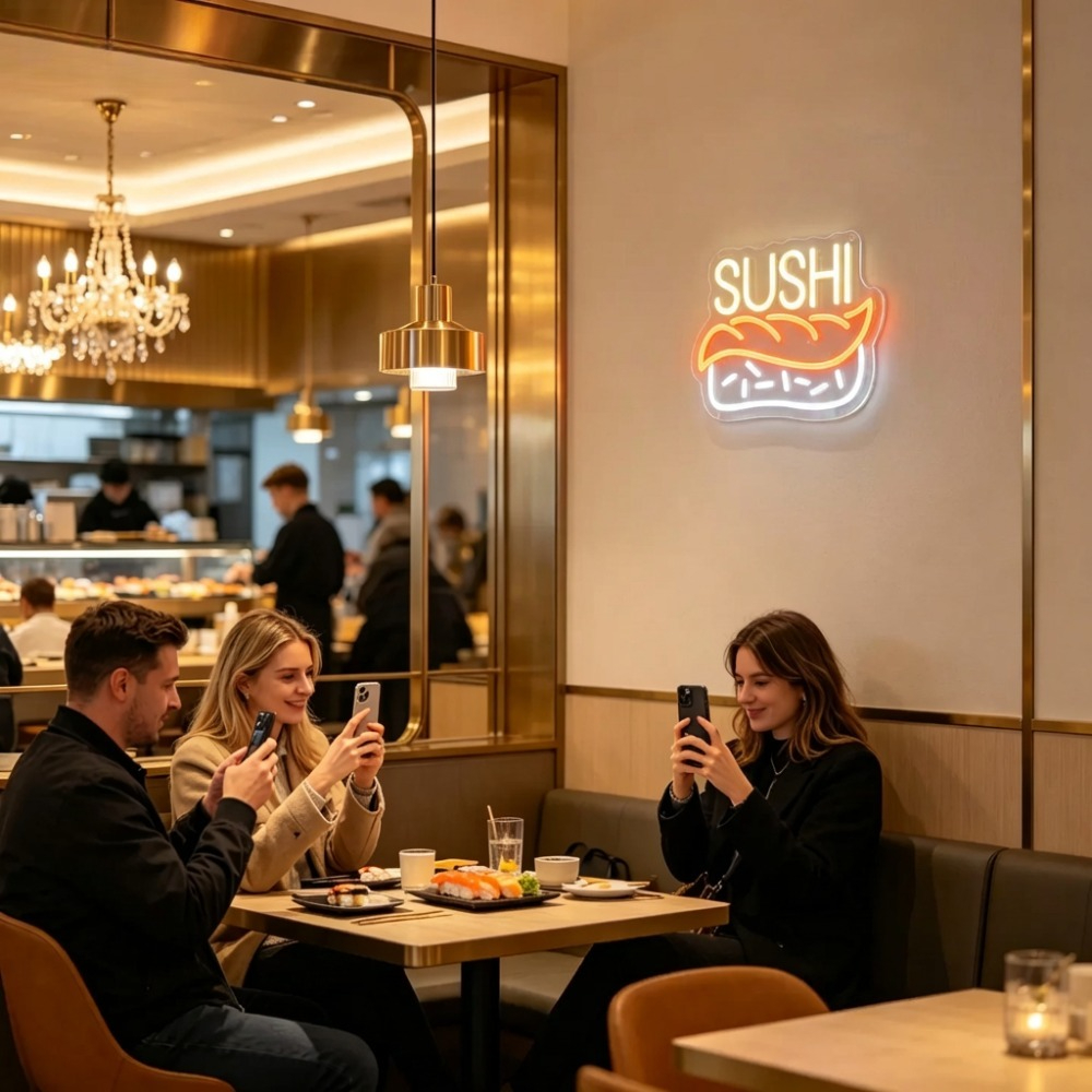 Sushi Neon Sign LED Wall Art L - Commercial Kitchen Lighting Design ulasan dan harga